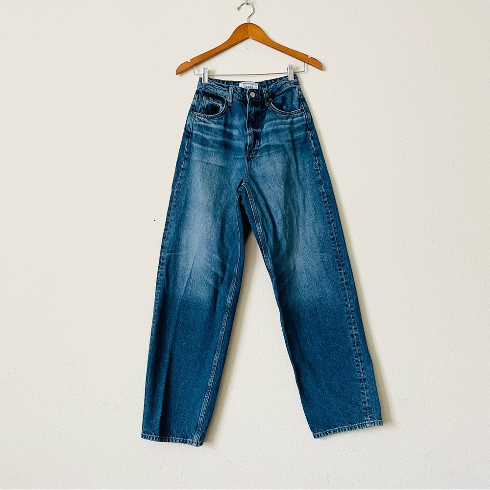 Reformation SIZE 26 Noa Ultra High rise barrel jeans in dark wash ‘Hemlock’ - Picture 2 of 6